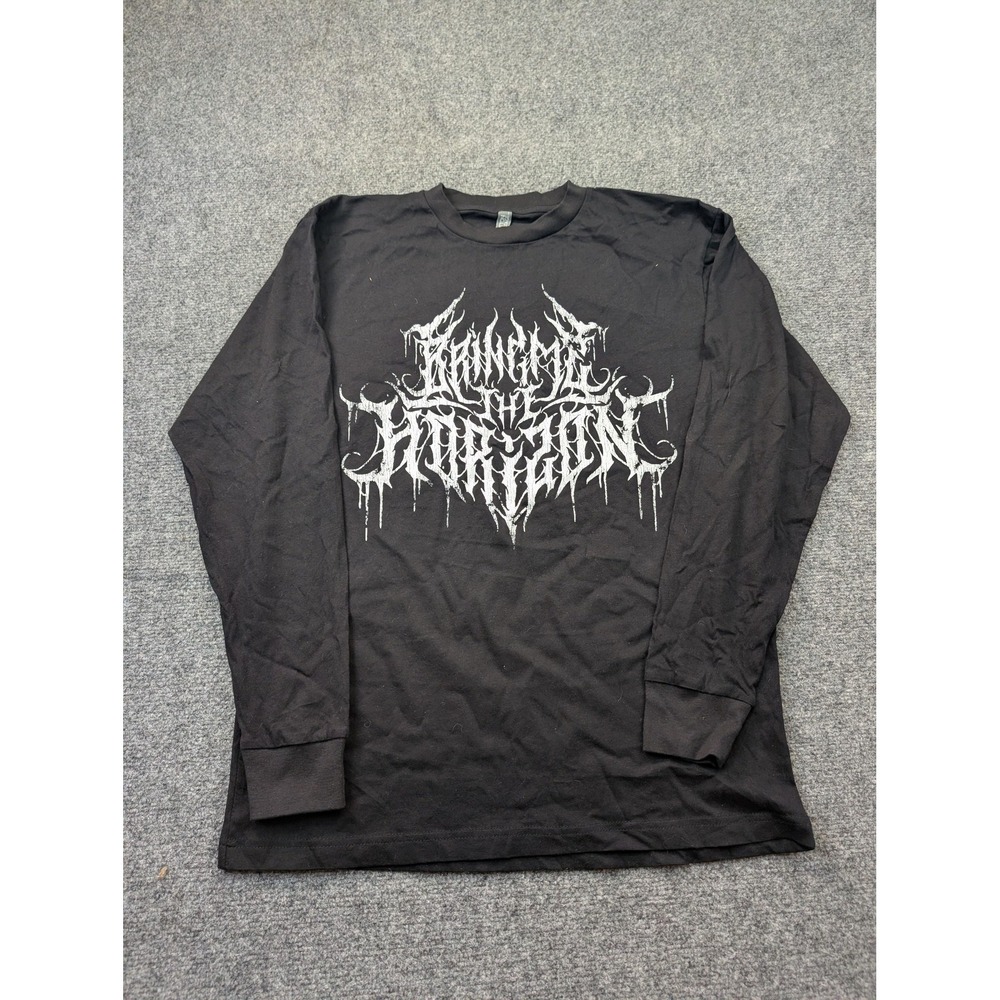 Cotton Heritage Shirt‎ Mens M Black Long Sleeve Metal Band Logo Graphic Tee